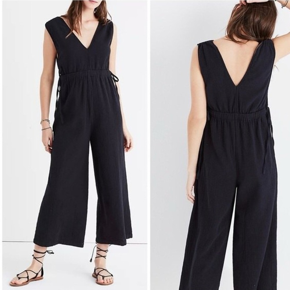 Madewell Waikiki Cotton Gauze Jumpsuit / Coverup in Black size Medium